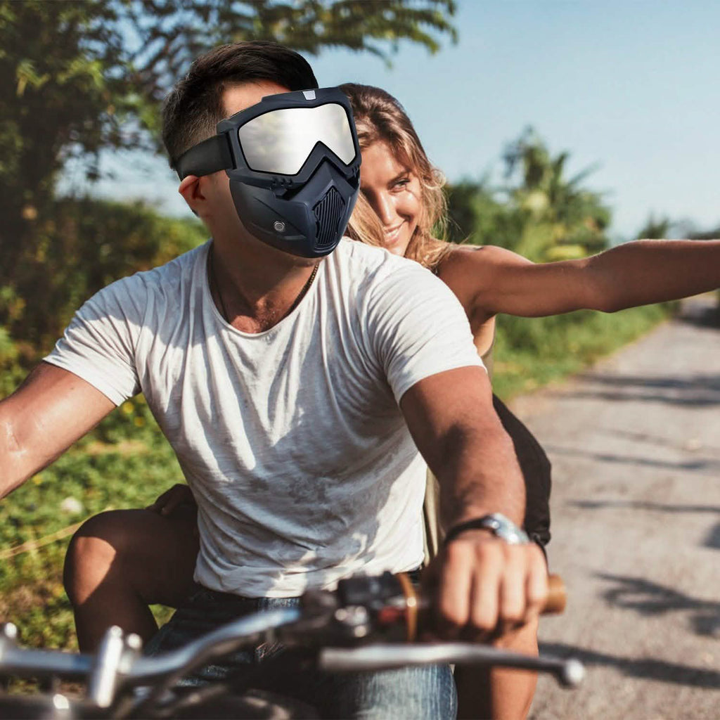 Mask Riding Goggle with Adjustable Non-slip Trip Mouth Filter
