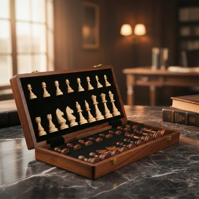 MASTERFOLD – Premium wooden chess set with durable solid wood pieces