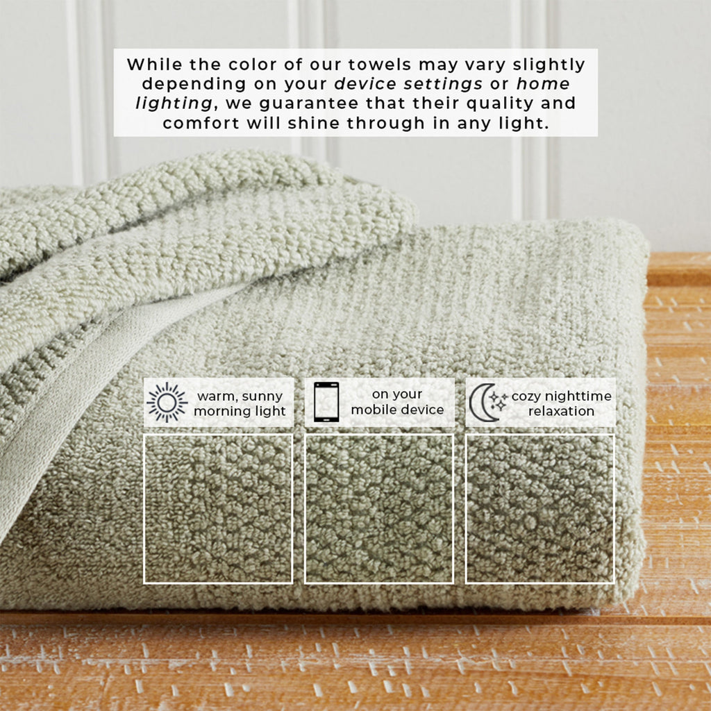 100% Cotton Woven Texture Bath Towel Set - Marbella Collection