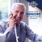 Med-Pat T1C Sleek Trimline Corded Telephone – Dove Gray | Wall-Mountable, Hearing Aid Compatible, Ring/In-Use Light