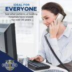 Med-Pat TL-460 Trimline Landline Phone – Wall Mount, Volume Boost, Lighted Ring for Seniors