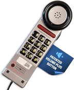 Med-Pat XL3060 Pewter Landline Phone – Volume Boost, Visual Ring Light, Hearing Aid Compatible