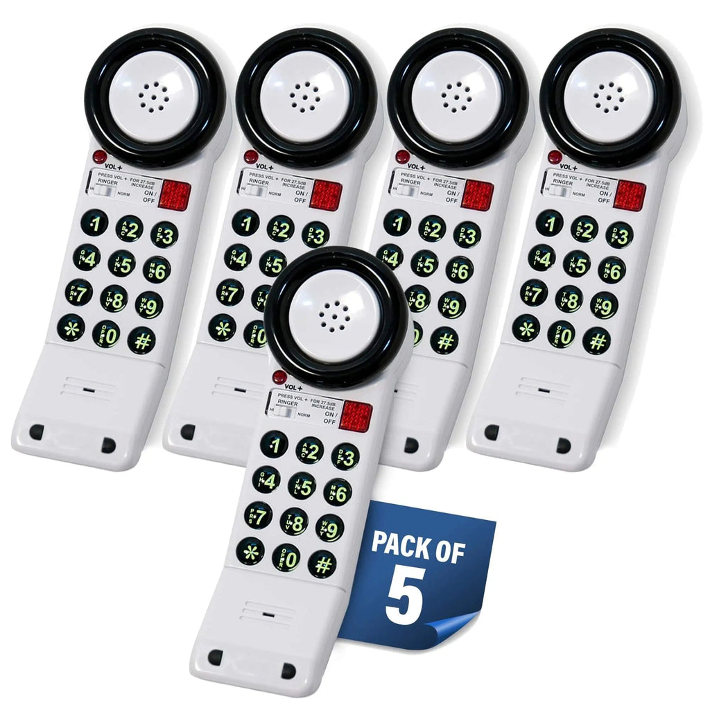Med-Pat XL88Q One-Piece Phone – Extra-Loud Volume, Visual Ring, Water-Resistant, Hearing Aid Compatible