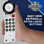 Med-Pat XL88Q One-Piece Phone – Extra-Loud Volume, Visual Ring, Water-Resistant, Hearing Aid Compatible