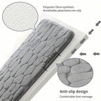 Memory Foam Bath Rug with Cobblestone Embossment