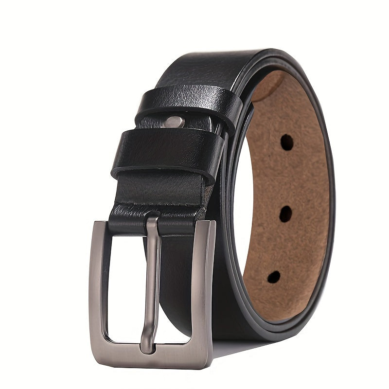 Men's Belt with Stylish Pin Buckle and Unique Finish