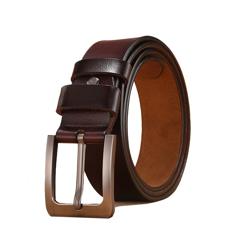 Men's Belt with Stylish Pin Buckle and Unique Finish