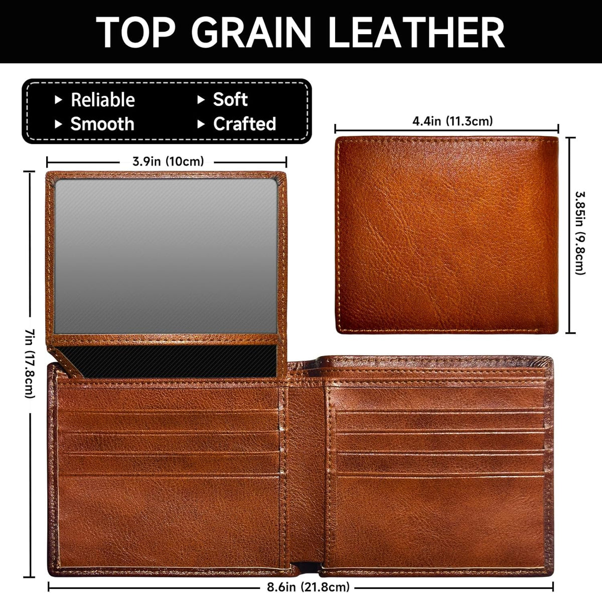 Men's Bifold Wallet made of Top Grain Leather - EliteFold