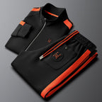 Men's Embroidered Two-Piece Tracksuit Set