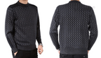 Men's Checked Knit Turtleneck Sweater