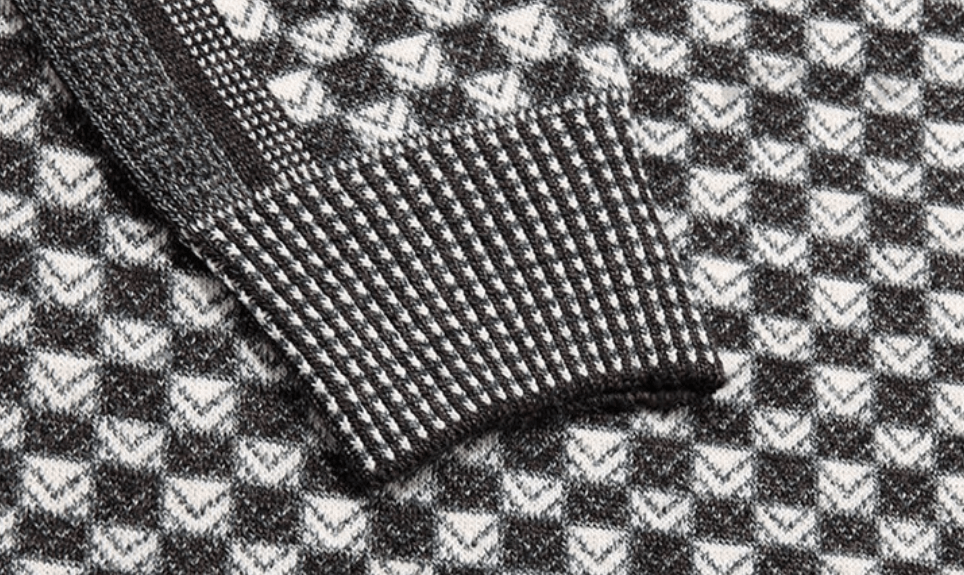 Men's Checked Knit Turtleneck Sweater