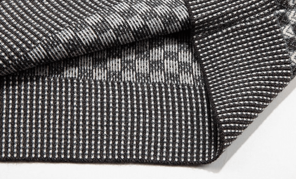 Men's Checked Knit Turtleneck Sweater