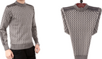 Men's Checked Knit Turtleneck Sweater
