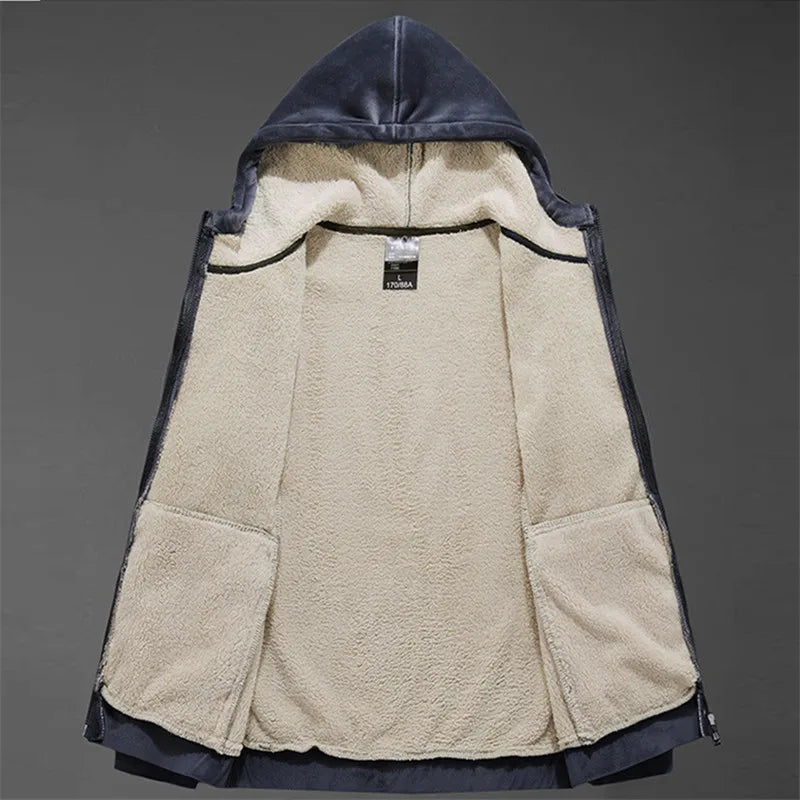 Men's Sherpa-Lined Hooded Jacket