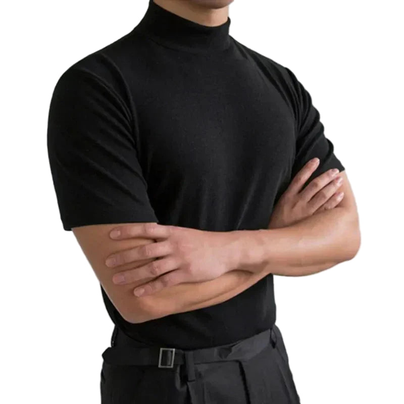 Men's T-shirt High Collar Casual for Daily Use