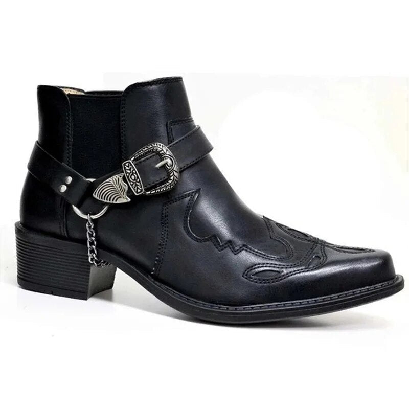 Rugged Western Biker Boots