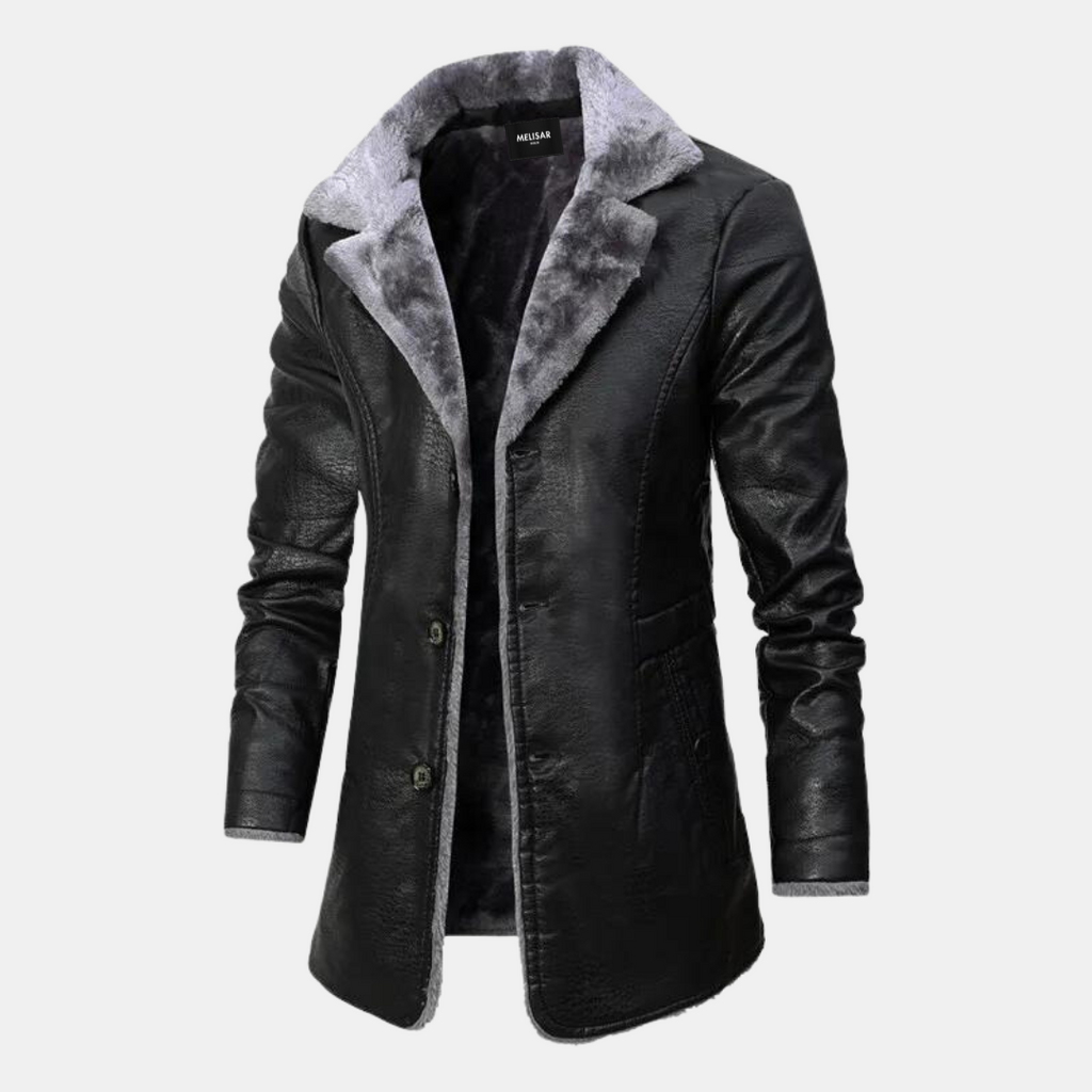 Men's Winter Leather Coat Elegant Leather