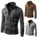 Men's Full Zip Jacket with Stand Collar
