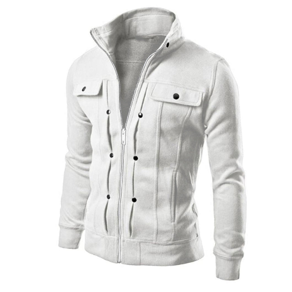 Men's Full Zip Jacket with Stand Collar