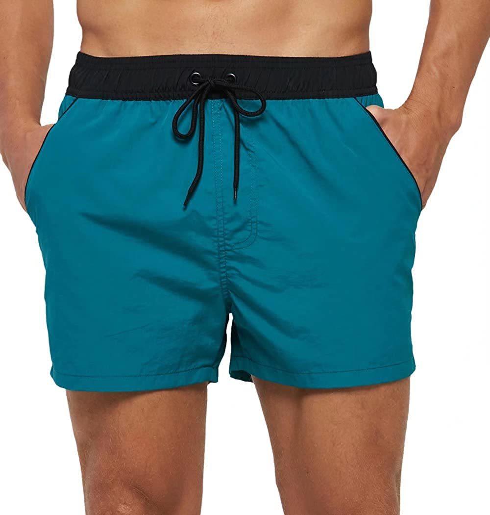 Men Swimwear Shorts Male Swimming Trunks with Adjustable Elastic Cord