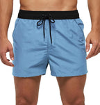 Men Swimwear Shorts Male Swimming Trunks with Adjustable Elastic Cord