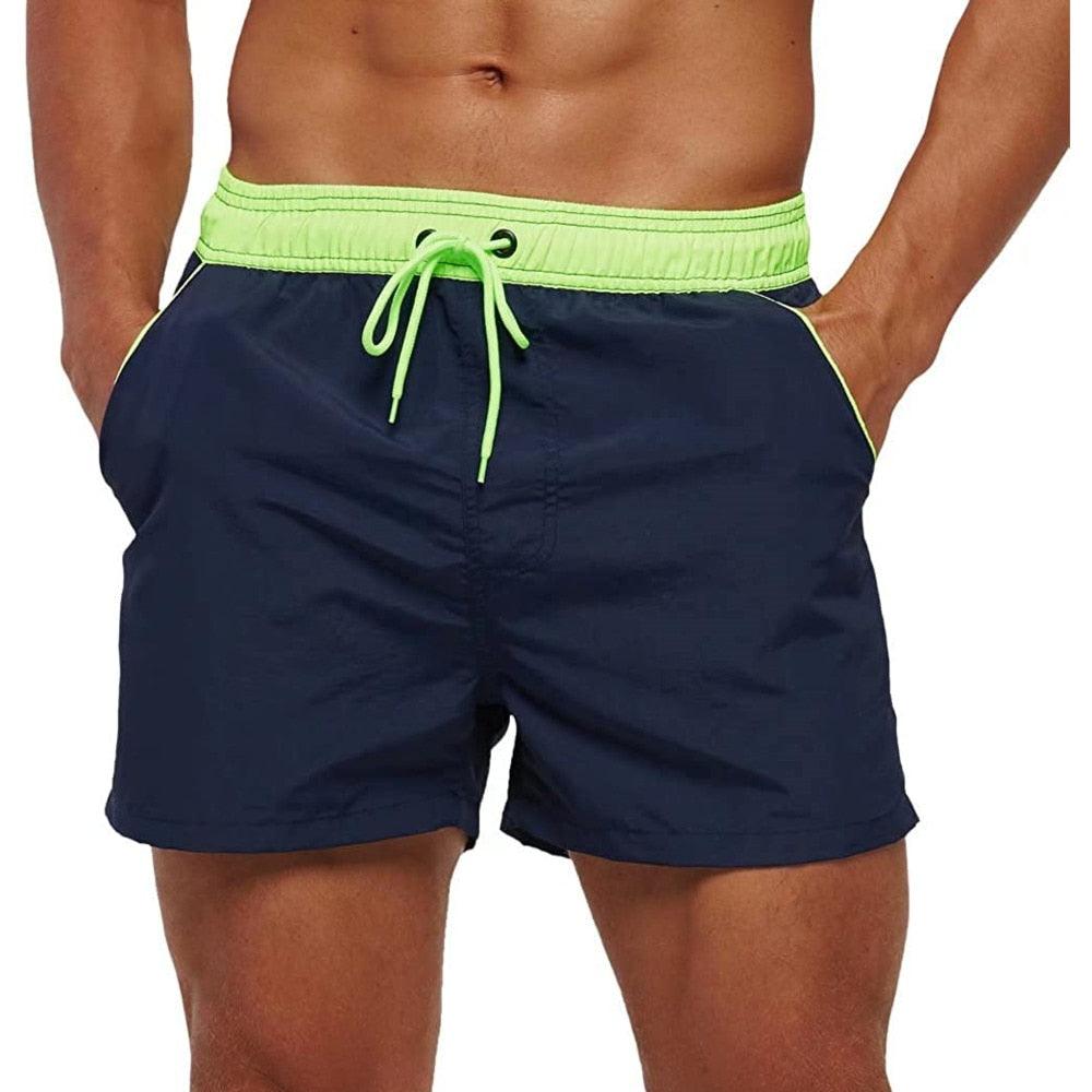 Men Swimwear Shorts Male Swimming Trunks with Adjustable Elastic Cord