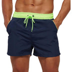 Men Swimwear Shorts Male Swimming Trunks with Adjustable Elastic Cord