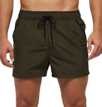 Men Swimwear Shorts Male Swimming Trunks with Adjustable Elastic Cord