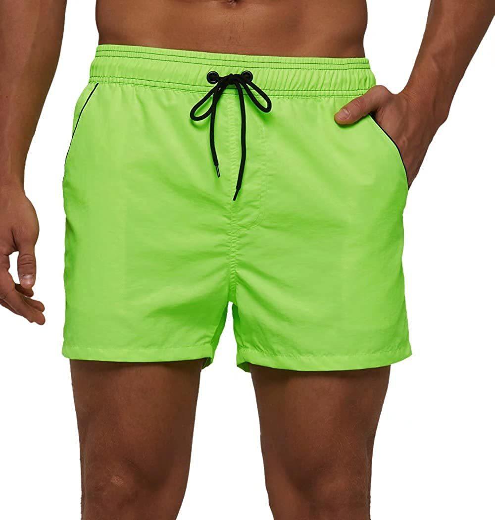 Men Swimwear Shorts Male Swimming Trunks with Adjustable Elastic Cord