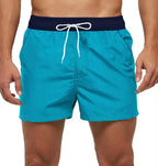 Men Swimwear Shorts Male Swimming Trunks with Adjustable Elastic Cord