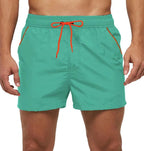 Men Swimwear Shorts Male Swimming Trunks with Adjustable Elastic Cord