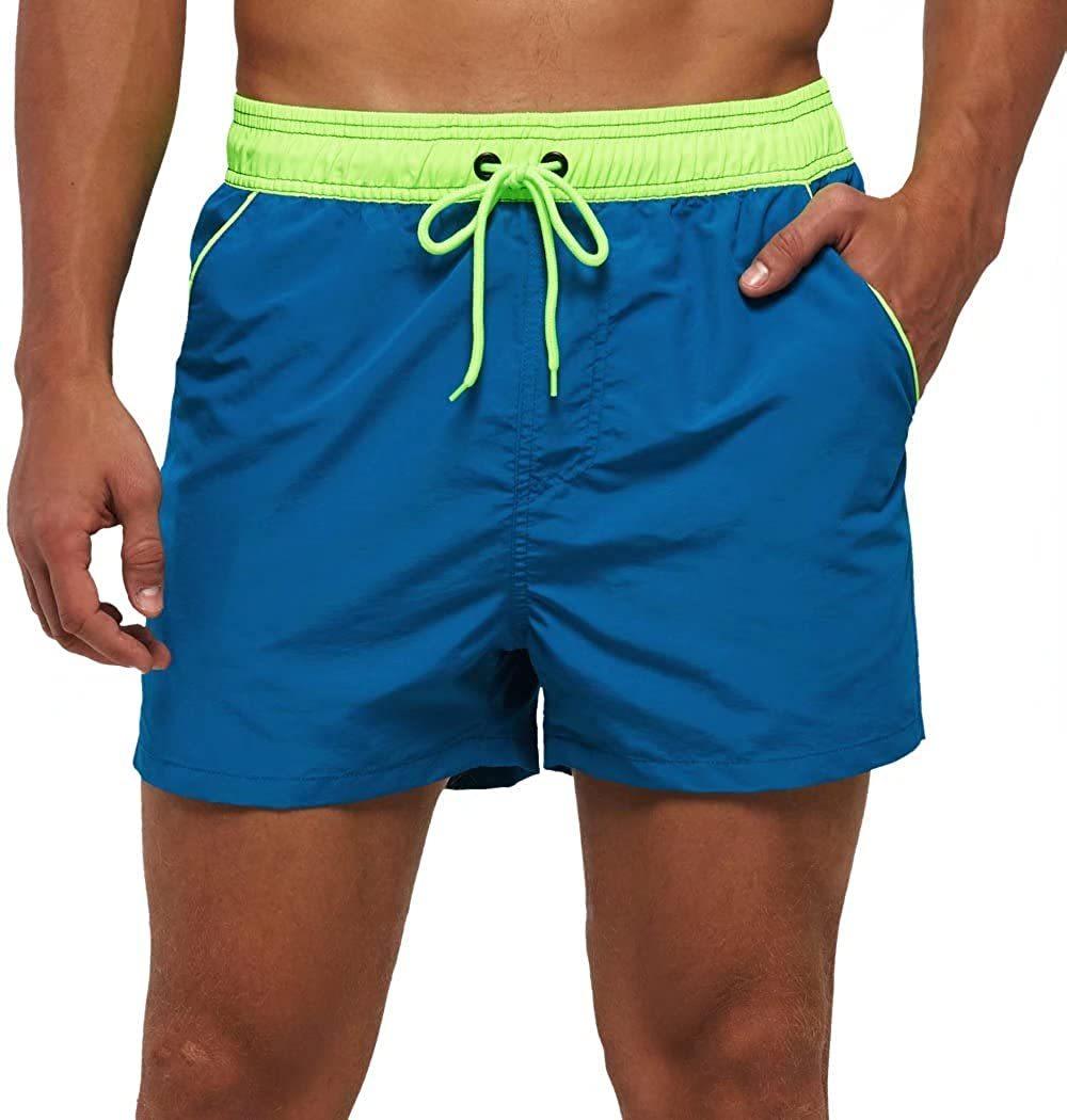 Men Swimwear Shorts Male Swimming Trunks with Adjustable Elastic Cord