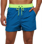 Men Swimwear Shorts Male Swimming Trunks with Adjustable Elastic Cord