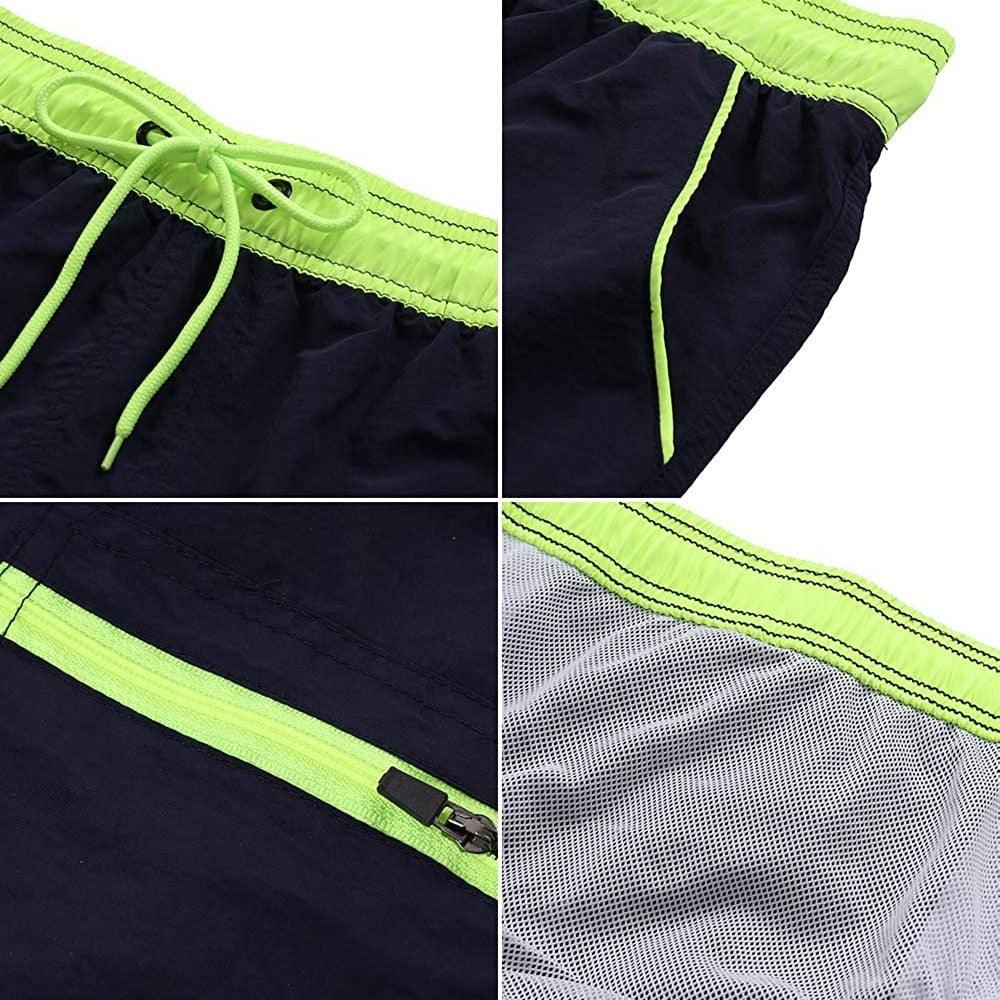 Men Swimwear Shorts Male Swimming Trunks with Adjustable Elastic Cord