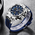 Men Waterproof Dual Display Digital Quartz Watch