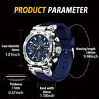 Men Waterproof Dual Display Digital Quartz Watch