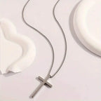 Men's Fashion Stainless Steel Cross Pendant Necklace