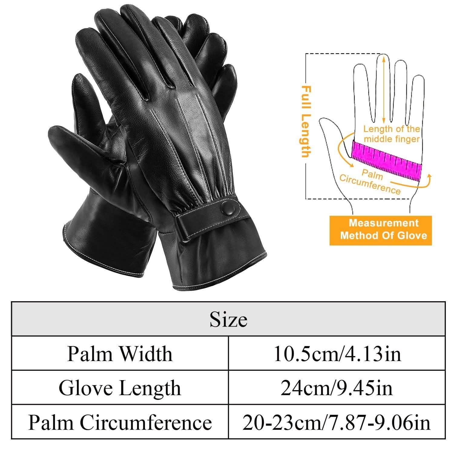Men's Leather Winter Gloves Touchscreen