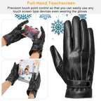 Men's Leather Winter Gloves Touchscreen