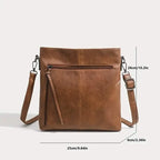 Men's Retro PU Leather Shoulder Bag, Simple Fashion Crossbody Casual Bag with Adjustable Strap