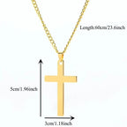 Men's Simple Black Cross Pendant Necklace