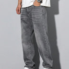 Men's Straight Leg Washed Jeans | Casual Wear