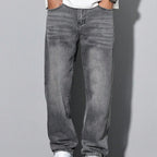 Men's Straight Leg Washed Jeans | Casual Wear