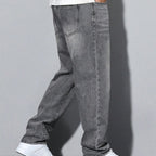 Men's Straight Leg Washed Jeans | Casual Wear
