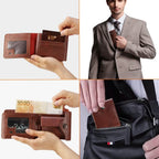 Men's Wallet PU Leather BiFold RFID Blocking Card Holder