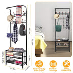 Metal Entryway Coat Shoe Rack