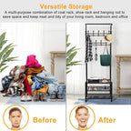Metal Entryway Coat Shoe Rack
