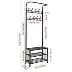 Metal Entryway Coat Shoe Rack