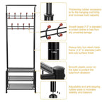 Metal Entryway Coat Shoe Rack