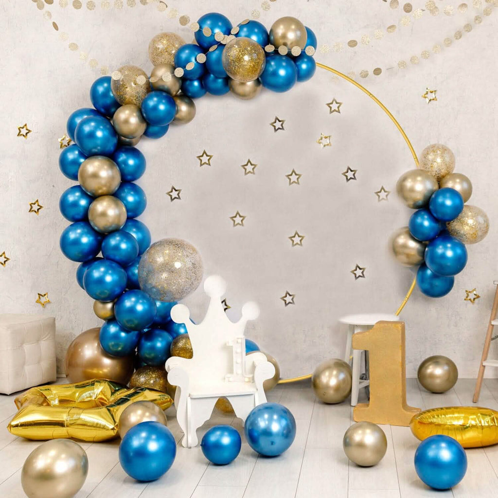 Metal Round Arch Reusable Backdrop Stand with Balloon Tools